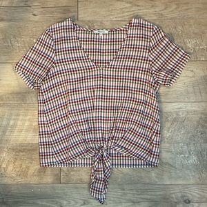 Madewell Gingham Top w/front tie